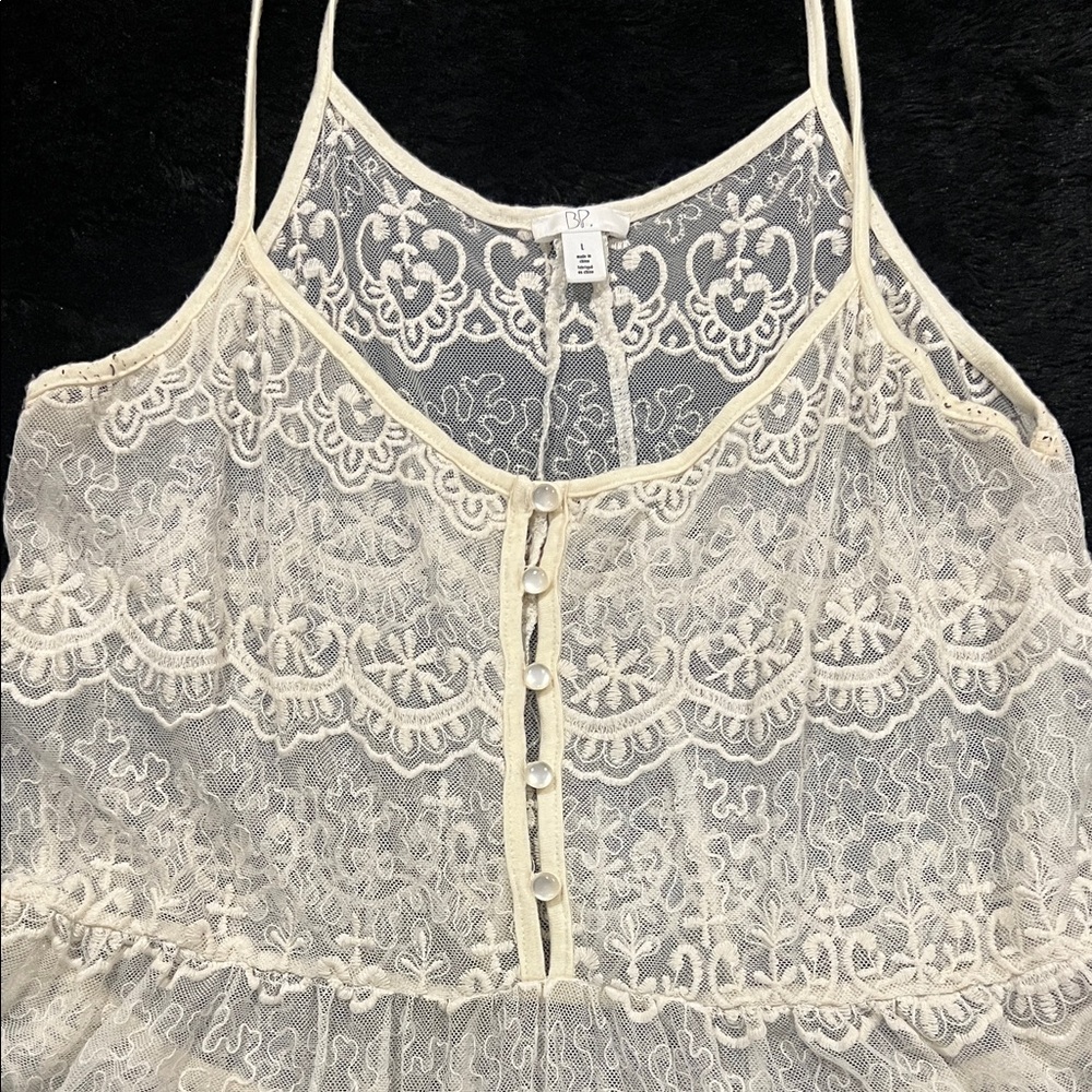 BP White Lace Detail Top - Picture 3 of 4